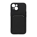 Pikkukuva 4 / 5: iPhone 15 Mobilskal Silikon med Korthållare - Svart Black