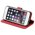 Pikkukuva 3 / 8: iPhone 6/6S Plånboksfodral Magnet Läder med Stativ - Röd Red