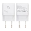 Miniatyrbillede 1 af 4: Rvelon Väggladdare USB-C + 2x USB-A 32W GaN - Vit Silver