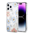 Miniatyrbillede 1 af 3: iPhone 14 Pro Mobilskal MagSafe - Blommor Röd/Blå Multicolor