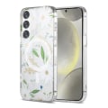 Pikkukuva 1 / 3: Samsung Galaxy S24 Plus Mobilskal Magnet - Blommor Vit Multicolor