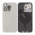 iPhone 15 Pro Baksida Glas Komplett OEM - Naturlig Titan harmaa