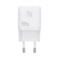 Miniatyrbillede 2 af 4: Rvelon USB C Väggladdare 45W GaN Dubbel Port- Vit Silver