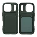 Mobilskal Silikon med Korthållare för iPhone 17 Pro - Militärgrön Grön