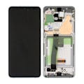 Miniatyrbillede 1 af 5: Samsung Galaxy S20 Ultra Skärm med LCD Display Original + Framkamera Original - Vit White