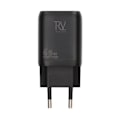 Miniatyrbillede 2 af 4: Rvelon Väggladdare 2x USB-C + USB-A 65W GaN - Svart Black