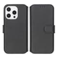 iPhone 16 Pro Plånboksfodral Äkta Läder Rvelon - Svart Svart