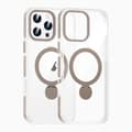 Skal Magsafe till iPhone 16 Pro - Transparent grå med ringstativ grå