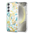 Miniatyrbillede 1 af 3: Samsung Galaxy S24 Mobilskal Magnet - Blommor Turkos Multicolor