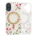 Mobilskal Magsafe med blommor för iPhone 16 - Transparent transparent