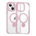 Skal Magsafe till iPhone 15 - Transparent rosa med ringstativ Rosa