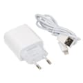 USB A till Lightning Kabel + USB Laddare 2.4A - Vit Vit