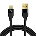 Pikkukuva 1 / 4: Rvelon USB-A till USB-C Kabel 1m Black