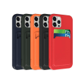 Pikkukuva 7 / 7: iPhone 13 Pro Max Silikonskal med Korthållare - Röd Red