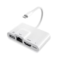 Miniatyrbild 1 av 5: Lightning Adapter 1 till 4 portar: HDMI, RJ45 10/100Mbps, USB-A 3.1, Lightning Laddningsport