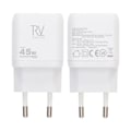 Miniatyrbillede 1 af 4: Rvelon USB C Väggladdare 45W GaN Dubbel Port- Vit Silver