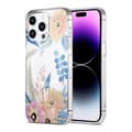 Miniatyrbillede 1 af 3: iPhone 15 Pro Mobilskal MagSafe - Blommor Rosa/Blå Multicolor