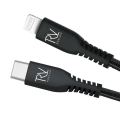 Miniatyrbillede 5 af 7: Rvelon USB-C till Lightning Kabel Flätad 1m Black