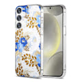 Pikkukuva 1 / 3: Samsung Galaxy S24 Mobilskal Magnet - Blommor Blå/Guld Multicolor
