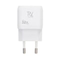 Miniatyrbild 2 av 4: Rvelon Väggladdare USB-C + 2x USB-A 32W GaN - Vit Silver