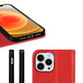 Pikkukuva 5 / 7: iPhone 13 Pro Plånboksfodral Läder Rvelon - Röd Red
