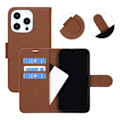 Miniatyrbillede 5 af 5: iPhone 16 Pro Plånboksfodral med Stativ - Brun Brown