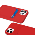 Pikkukuva 2 / 5: iPhone 12/12 Pro Silikonskal med Korthållare - Röd Red