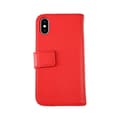 iPhone X/XS Plånboksfodral Läder Rvelon - Röd Röd