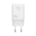 Pikkukuva 2 / 4: Rvelon Väggladdare 2x USB-C + USB-A 65W GaN - Vit Silver