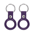 Pikkukuva 1 / 3: Airtag Fodral PU-Läder Nyckelring - Mörklila Purple