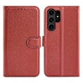 Miniatyrbillede 1 af 5: Samsung Galaxy S24 Ultra Plånboksfodral med Stativ - Brun Brown