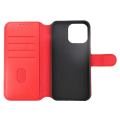Miniatyrbillede 5 af 11: iPhone 15 Pro Max Plånboksfodral Läder Rvelon - Röd Red