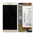 Huawei P8 Skärm/Display med Batteri OEM - Guld Guld
