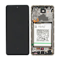 Miniatyrbillede 1 af 5: Samsung A72 4G Skärm med LCD Display + Batteri Original - Vit White