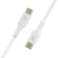 Miniatyrbild 3 av 4: Rvelon USB-C Laddkabel 60W Snabbladdning 2m - Vit Silver