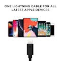 Pikkukuva 1 / 6: G-SP Laddkabel iPhone/iPad/Airpods MFi 3 meter - Svart Black