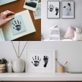 Miniatyrbilde 6 av 6: 3 stk babytrykksett babyhåndavtrykk og fotavtrykk clean touch blekkpute babyhåndavtrykk babyhud kommer ikke i kontakt med maling til baby
