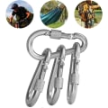Miniatyrbillede 7 af 8: 4 stk. Karabinhager Hængekøje Låse Solid Metal D Clips med