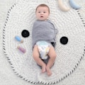 Miniatyrbillede 6 af 6: Svøbpose babysvøb klud babysvøb klud pakke med 2 svøb tæppe lavet af 100% økologisk bomuld universel justerbar sovepose tæppe