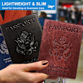 Miniatyrbild 3 av 5: 2-pack pass- och vaccinationskortshållare i PU-läder, passfodral för kvinnor och män