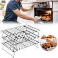 Miniatyrbild 4 av 8: Staplingsbara Non-stick Kylgaller, Bakgaller i Rostfritt Stål för Optimalt Luftflöde, Värmebeständiga & Hållbara, Hopfällbara & Utrymmesbesparande, Idealiska för