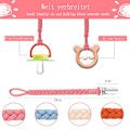 Miniatyrbilde 2 av 5: BASICSLIFE Baby Dummy Chain, 4 Pack BPA-Free Dummy Holder Linen Set, Passer Alle Dummies Baby Tenner Leker, Baby Shower (Baby Style A)