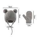 Miniatyrbillede 5 af 8: 1 sæt babyhue sød bjørn toddler ørevarmer hue varm til efterår Wi