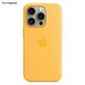 Fodral för iPhone 15 Pro kompatibel med Magsafe Flytande Silikon Telefon Baksida [Induktionspopover] (Gul)