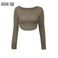 Miniatyrbillede 2 af 5: Langærmet bådhals top til kvinder, casual strik, slim T-shirt