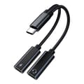 USB C-adapter hörlurar och laddning, USB C-splitter 2 USB C, 2 i 1