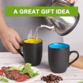 Miniatyrbilde 4 av 5: 400 ml kaffekopp, matt svart porselen krus keramisk drikke
