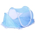 Miniatyrbilde 2 av 8: Baby seng myggnetting, bærbar sammenleggbar seng pop up sommer reiseseng med myggnetting baby senger nyfødt barneseng for 0-3 år - Blå