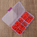 Miniatyrbild 4 av 8: Släpp loss kreativiteten, flerfärgade virkmärken, transparent förvaringslåda för organiserat hantverk, designade för att haka fast i ett nät eller virkning, plast