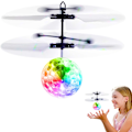 Miniatyrbilde 1 av 6: Flying Ball Leker, RC Leke for barn Gutter Jenter Gaver Oppladbar Light Up Ball Drone Infrarødt induksjonshelikopter med fjernkontroll for innendørs